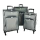 image 5 of 3Pcs Luggage Suitcase Set Soft Shell Trolley 4 Wheel Travel Cabin Carry On Bag Black | Medium