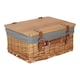 image 4 of 36cm Double Steamed Grey Lined Willow Empty Picnic Basket with Pinewood Lid | Brown | Brown | S | 1