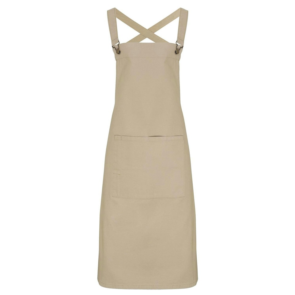 Premier Barista Cross Back Full Apron - Khaki - One Size