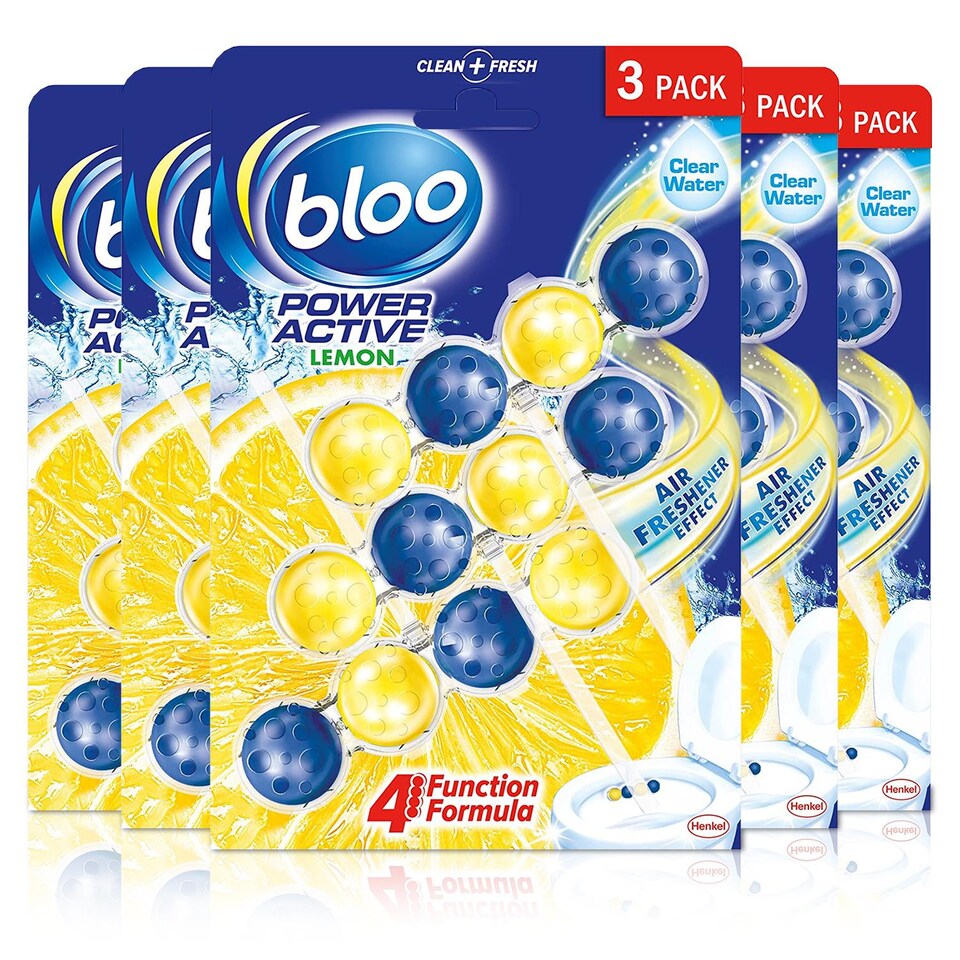 image 1 of Bloo Power Active Toilet Rim Block Lemon Anti-Limescale 3 x 50g, 5 packs | Multi | 5 Pack | 5