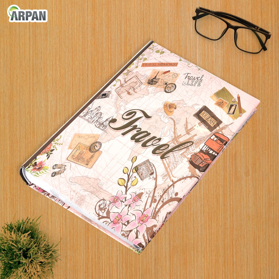 image 1 of ARPAN Slip In Case Memo Photo Album for 300 Photos 4x6" (10x15cm) – Hardcover Picture Album with Memo Writing Space for Family, Wedding & Travel Memories