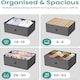 image 3 of Chest of 5 drawers bedroom Black storage unit wooden metal frame tv stand dresser
