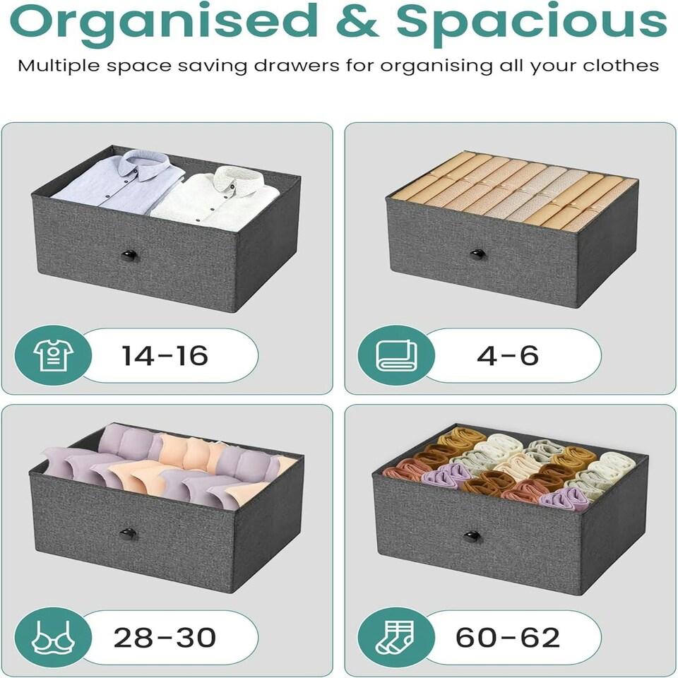 image 1 of Chest of 5 drawers bedroom Black storage unit wooden metal frame tv stand dresser