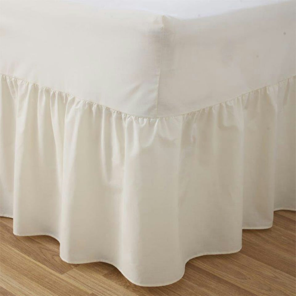 image 1 of Charlotte Thomas Poetry Plain Dye Single Frilled Fitted Valance Sheet - 90 x 190cm White | White | Single