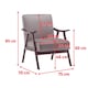 image 9 of Faux Leather Suede Cream Selma Accent Chair