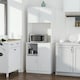 image 4 of HOMCOM Kitchen Cupboard w/ Hutch Pantry Storage Cabinet, Microwave Shelf