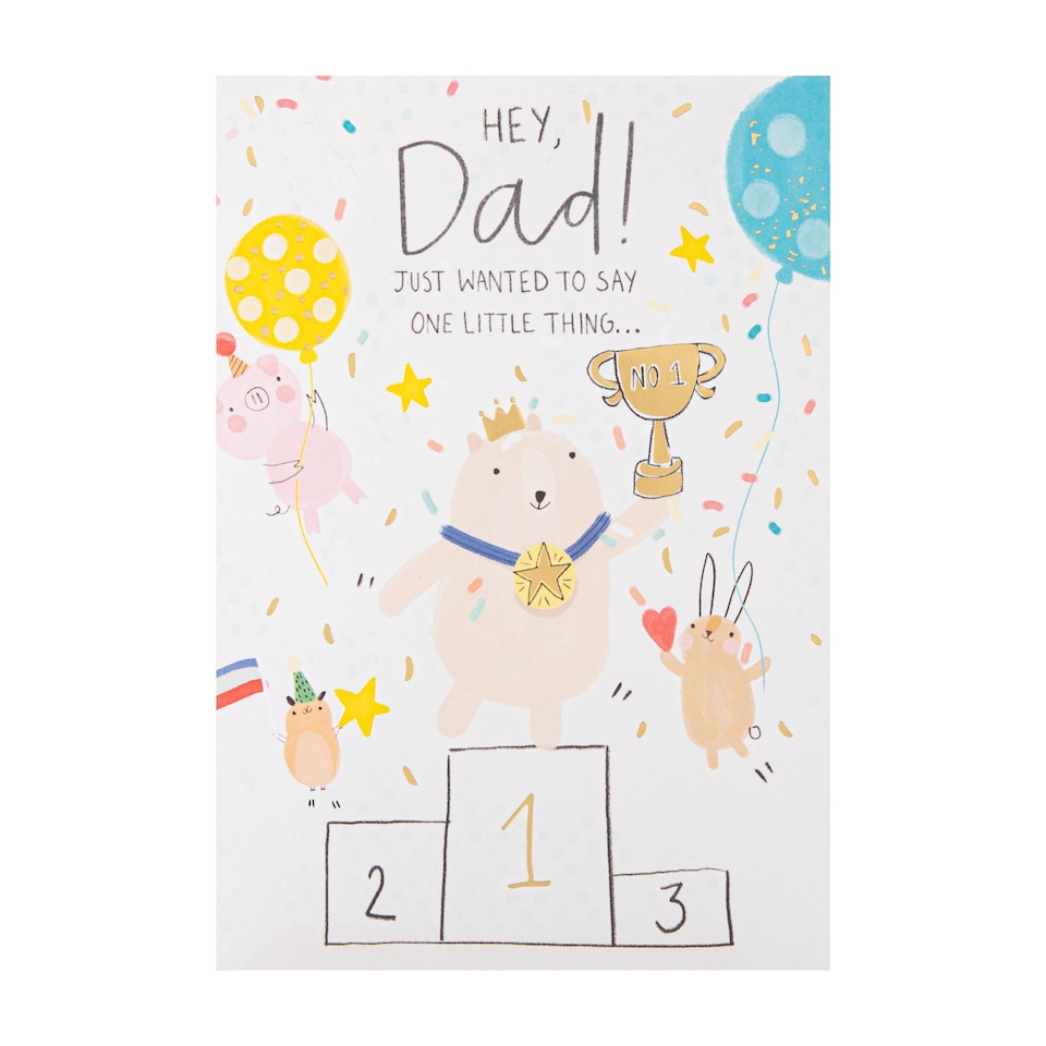 image 1 of Hallmark Father's Day Card For Dad - 3D Pop-Up Balloons And Bear