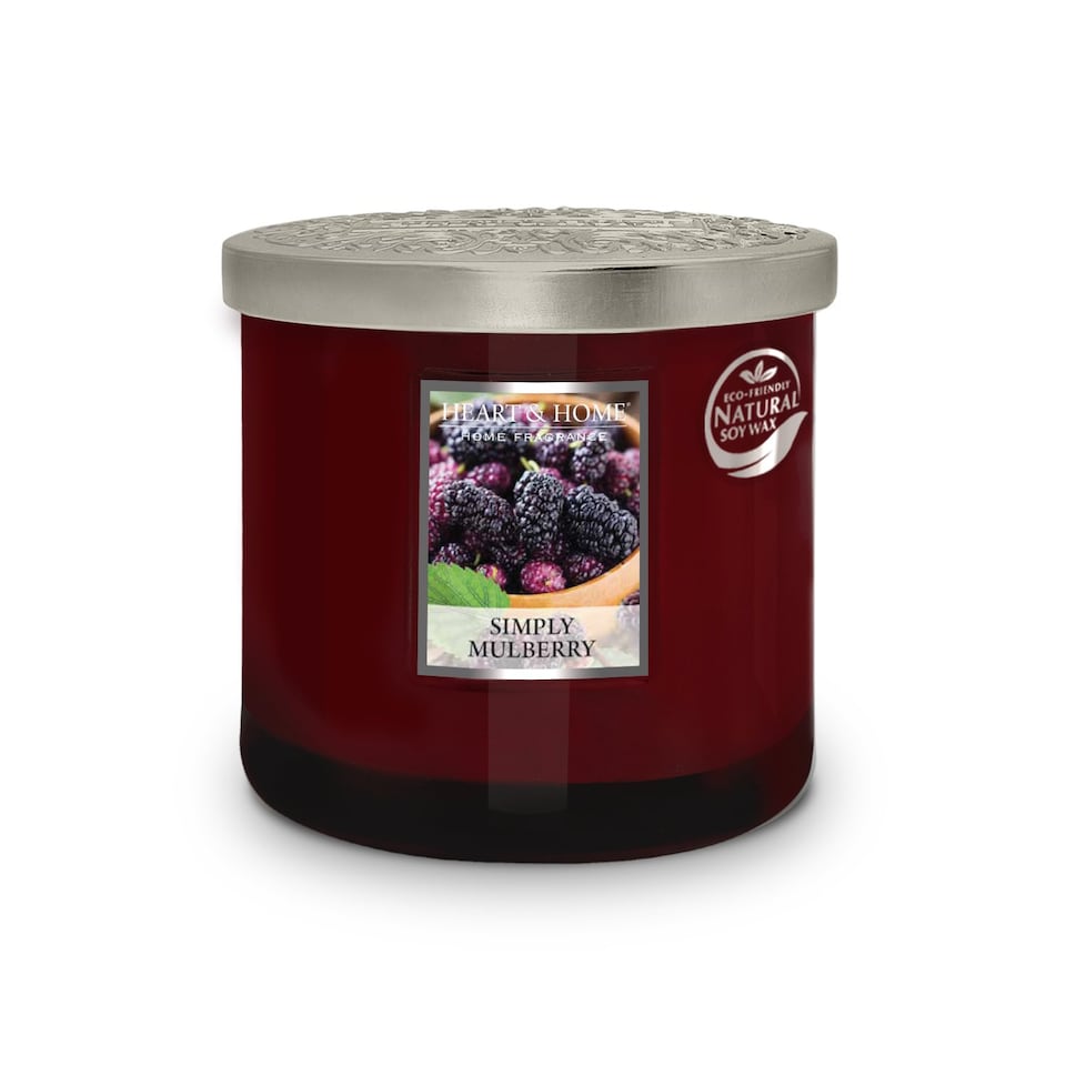 image 1 of Twin Wick Ellipse Soy Wax Candle - Simply Mulberry