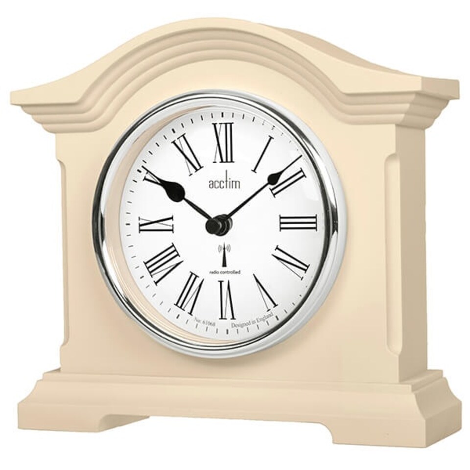 image 1 of Acctim Chestfield Mantel Clock Cream