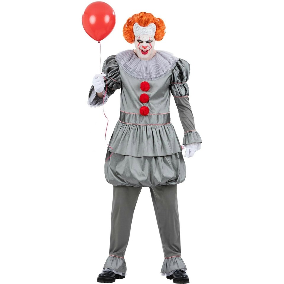 image 1 of IT Chapter Two Mens Pennywise Costume Set - Grey/White/Red - XL XL