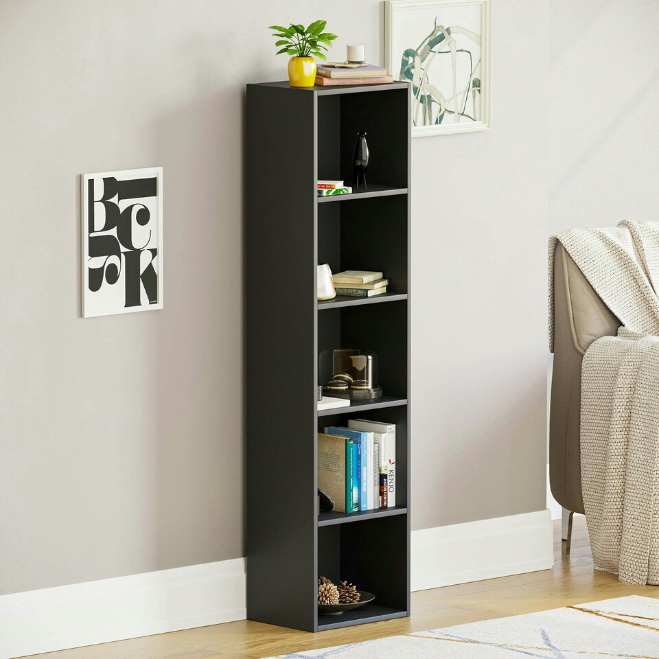 image 1 of Vida Designs Oxford 5 Tier Cube Bookcase Display Storage, Black