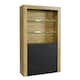 image 4 of Oak Display Cabinet 100cm Matt Finish Free LED Modern Tall Storage Unit Multi | Oak & Black