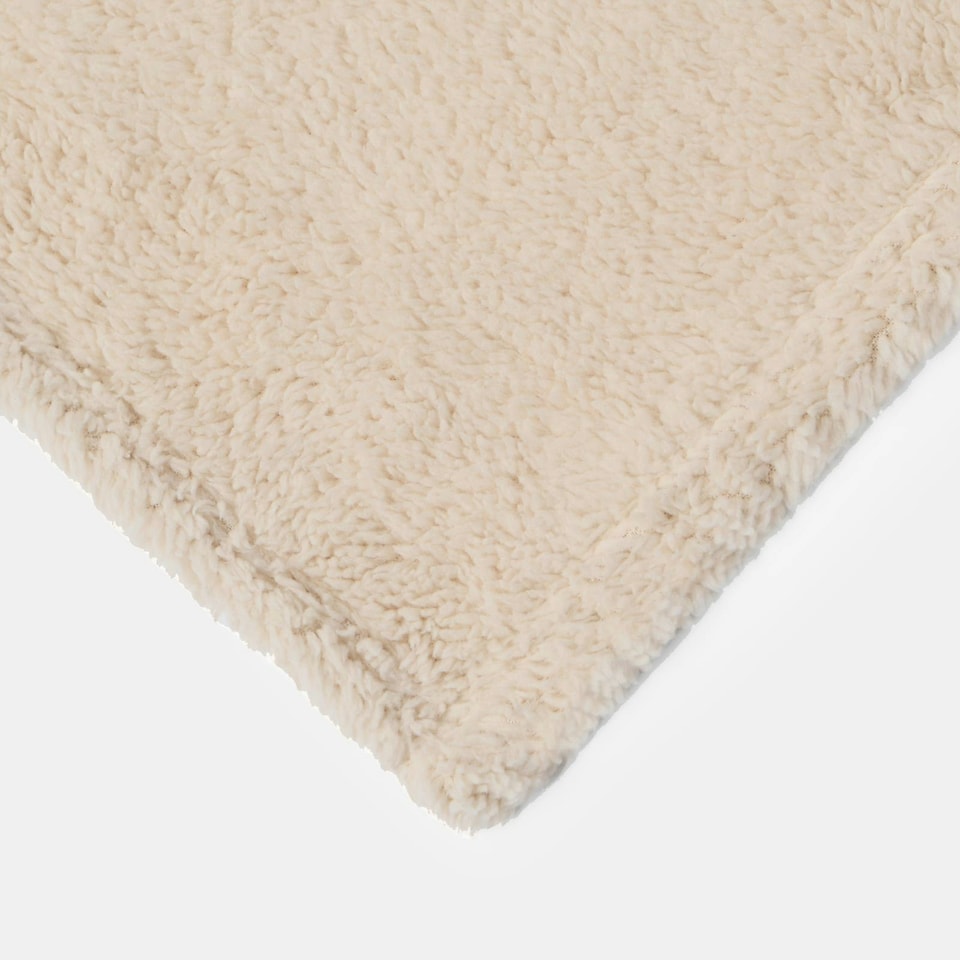 image 1 of OHS Soft Plush Teddy Fleece Throw Blanket, 150x200cm - Natural