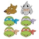 image 1 of Teenage Mutant Ninja Turtles Cardboard Face Masks - Pack of 6