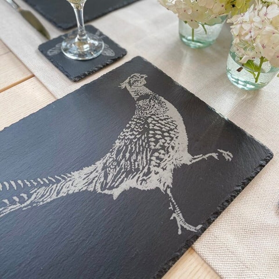 image 1 of The Just Slate Company Pheasant Slate Table Runner
