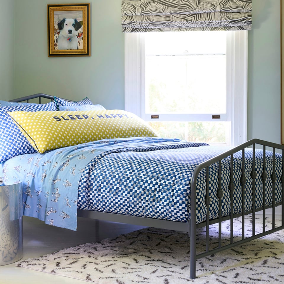 image 1 of Martex Check and Zebra Bedding Set Single Multi | Single