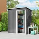 image 2 of Outsunny 5 x 3ft Garden Storage Shed with Sliding Door and Sloped Roof, Lean to Outdoor Equipment Tool Shed for Garden, Light Grey | Grey | 1
