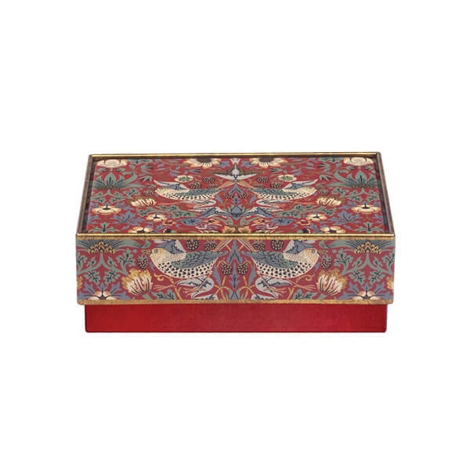 image 1 of William Morris Arts & Crafts Strawberry Thief Red Small Chocolate Tin