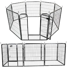 Actiaspet Heavy Duty 8 Panel Pet & Small Animal Playpen Run Metal Folding Cage (Silver, Medium, 8)