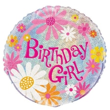 18" PACKAGED BIRTHDAY GIRL PRISM BALLOON - UNIQUE N/A