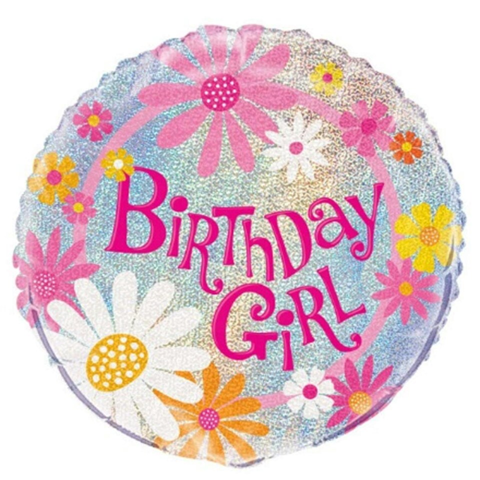 18" PACKAGED BIRTHDAY GIRL PRISM BALLOON - UNIQUE N/A
