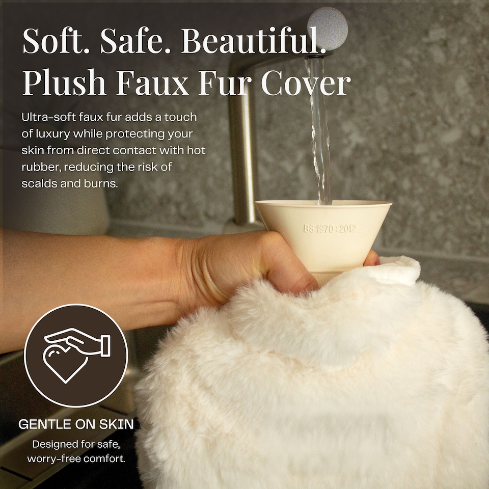 image 1 of 2L Hot Water Bottle - Luxury, Soft and Washable Hot Water Bag for Hot and Cold Compress
