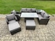 image 1 of Fimous Outdoor Rattan Furniture Garden Dining Set Patio Height Adjustable Rising lifting Table Reclining Chair Sofa With Side Table 2 Big Footstools
