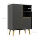 image 7 of HOMCOM Storage Cabinet Sideboard with Tempered Glass Adjustable Shelves