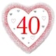 image 1 of Happy 40th Ruby Anniversary Heart Shape Foil Helium Balloon 46cm / 18 in | Red