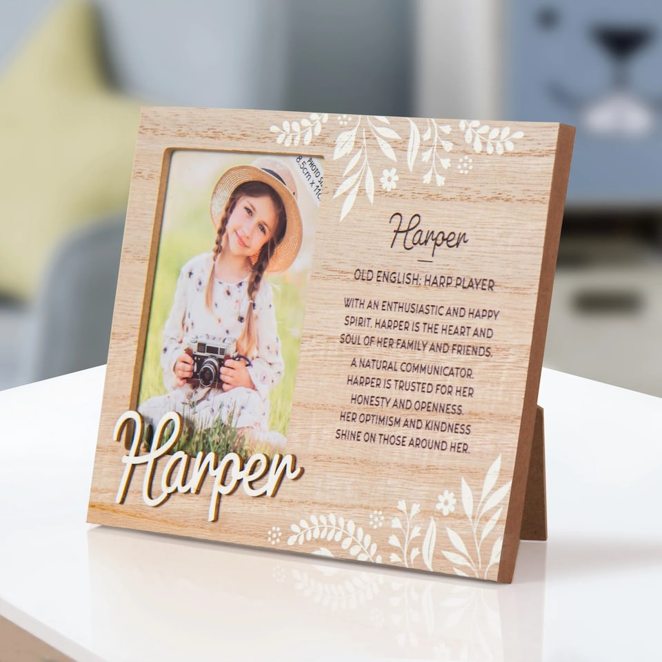 image 1 of History & Heraldry Pre-Personalised Kids Wooden Picture Frame - Harper
