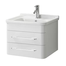 Savannah White Hi Gloss Under Basin 2 Drawer Cabinet | White
