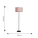 image 3 of ValueLights Charlie Black Floor Lamp Pink Shade & Bulb | Black