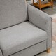 image 8 of HOMCOM 2 Seater Sofa, Compact Loveseat, Linen Upholstered Couch with Wood Legs and Armrest, Small Sofa for Living Room and Home Office Light Grey
