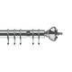 image 1 of 35mm Fixed Length Metal Curtain Pole Set Chrome Vienna Finial 170cm | Silver | Silver