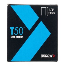 Arrow - T50 Staples 12mm (1/2in) (Pack 5000, 4 x 1250)