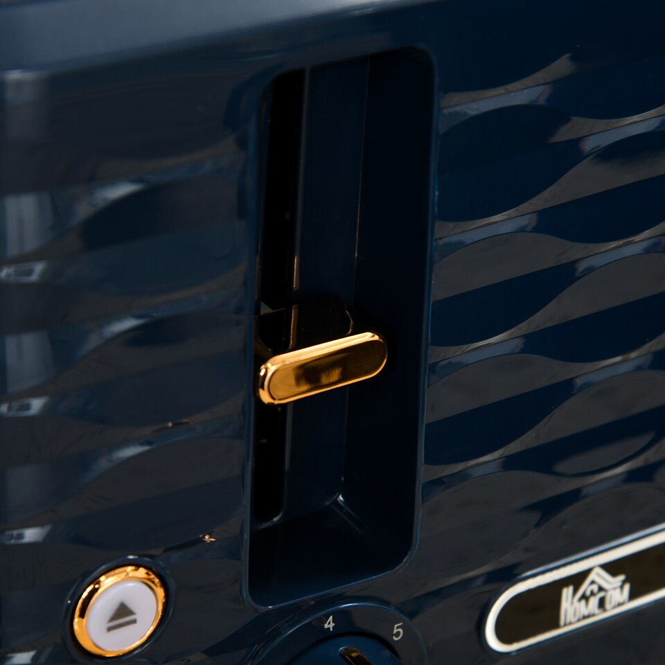 image 1 of HOMCOM Kettle and Toaster Sets, 3000W 1.7L Rapid Boil Kettle & 4 Slice Toaster with 7 Browning Controls, Defrost, Reheat and Crumb Tray, UK Otter thermostat, Blue