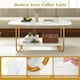 image 6 of COSTWAY Faux Marble Top Coffee Table 2-tier Tea Table White