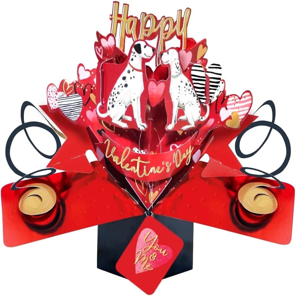 image 1 of 3D Pop Up You & Me Dalmatians Happy Valentine's Day Card