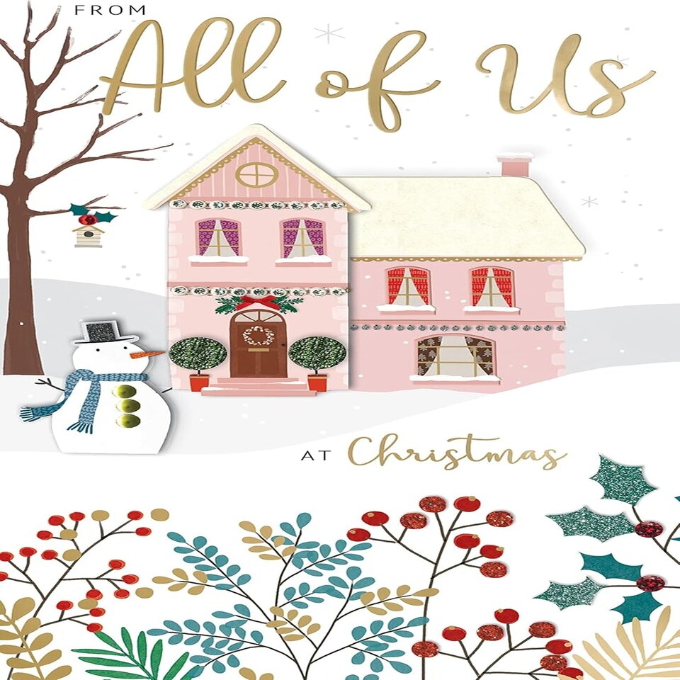 image 1 of Embellished Hand-Finished From All Of Us Christmas New Year Card