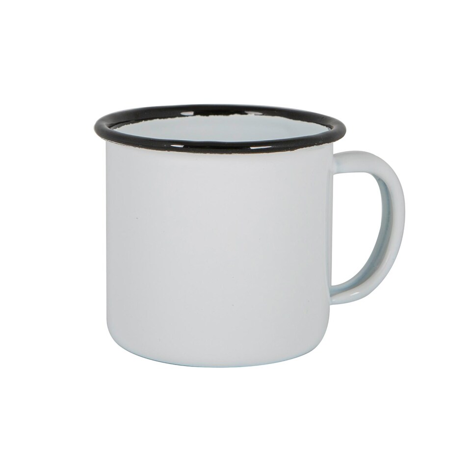 image 1 of Argon Tableware White Enamel Espresso Cups - 130ml - Black - Pack of 6 | Black | Black