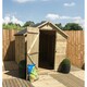 image 2 of 12 x 4 Windowless Pressure Treated Tongue And Groove Single Door Apex Shed + Low Eaves (12' x 4') / (12ft x 4ft) (12x4)