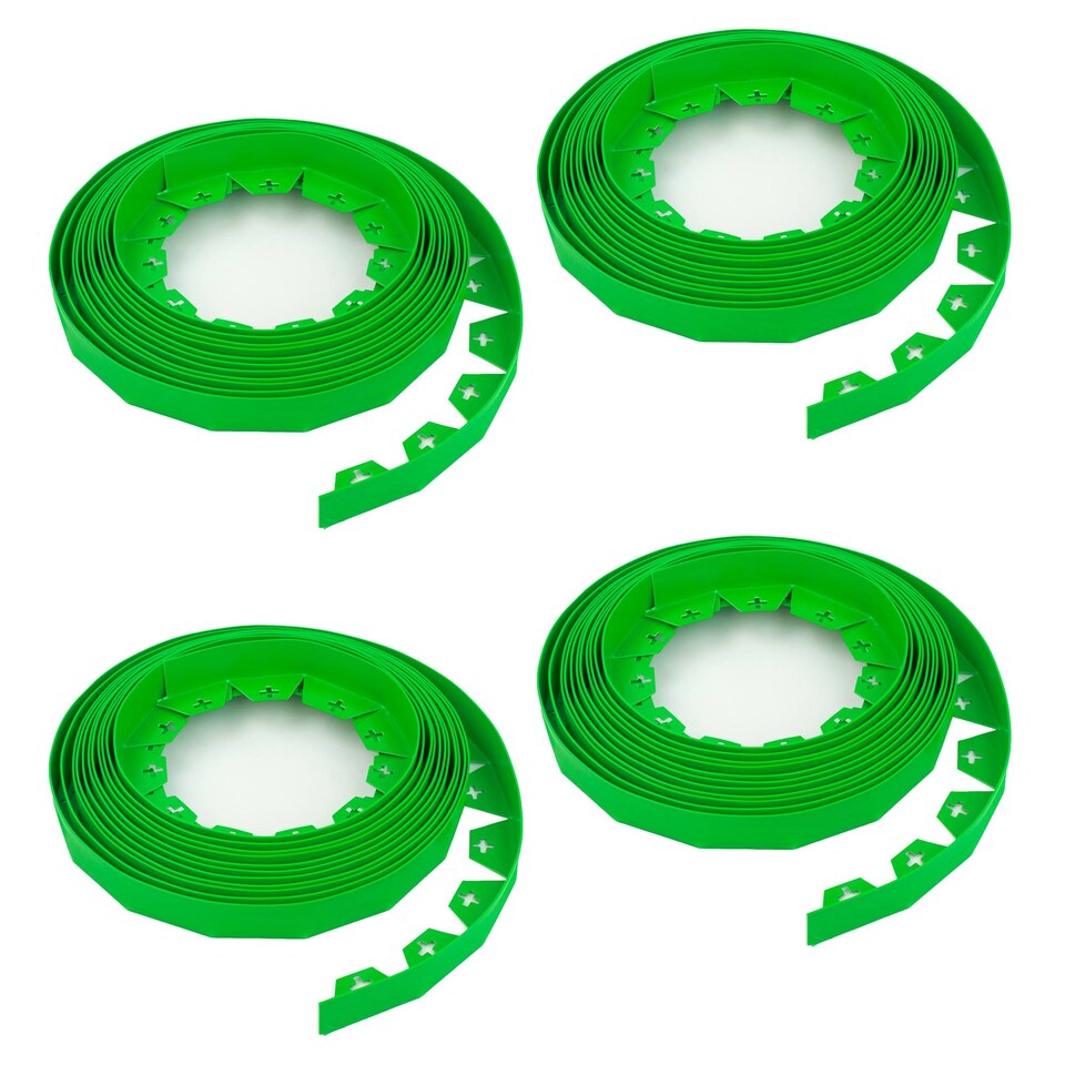 image 1 of KCT 40m Metre Green Flexible Plastic Lawn Edging Grass Border with Pegs Garden Edger Heavy Duty Flower Bed