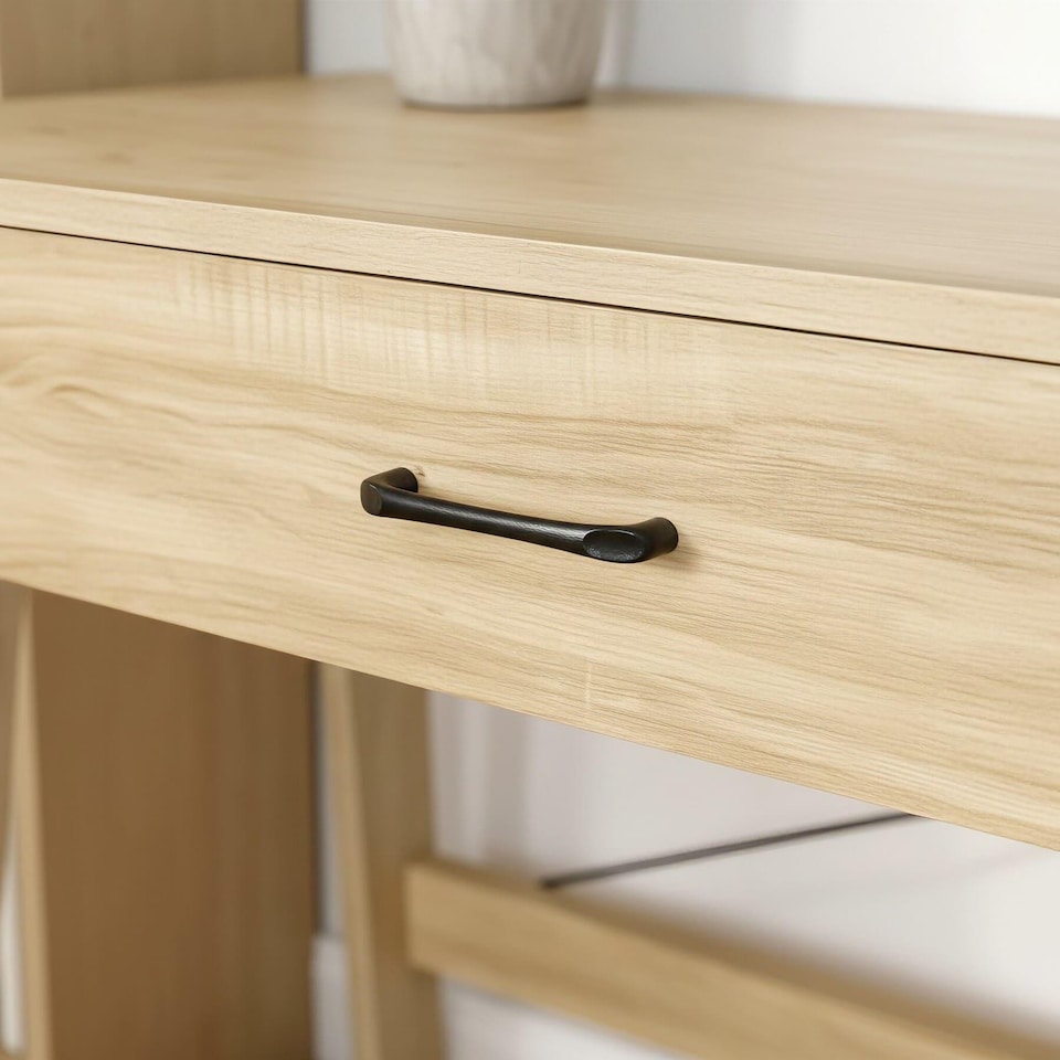 image 1 of Winston 1 Drawer Desk Computer Oak Office Table Workstation Home Metal Handles