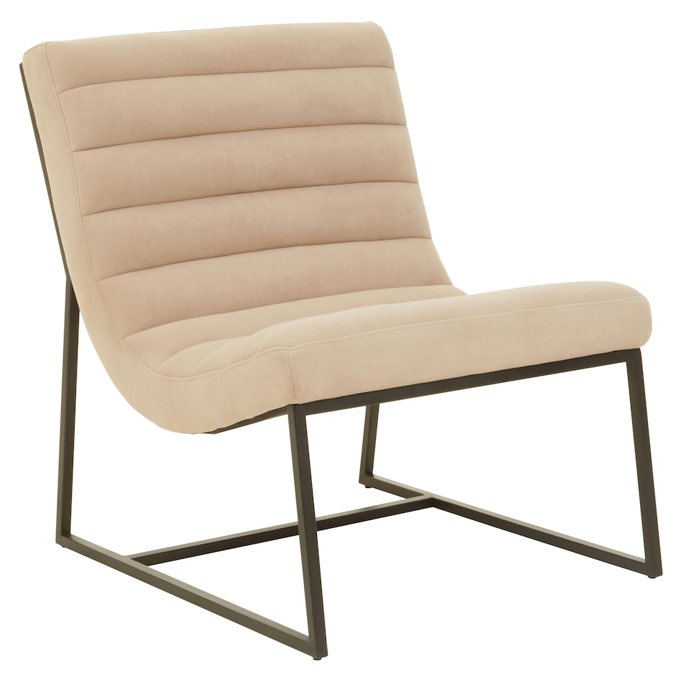 image 1 of Interiors by Premier Ivory Velvet Cocktail Chair Cream