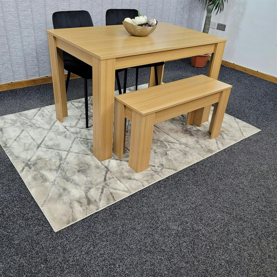 image 1 of Dining Table Set with 2 Chairs Dining Room and Kitchen table set of 2, and Benches Black