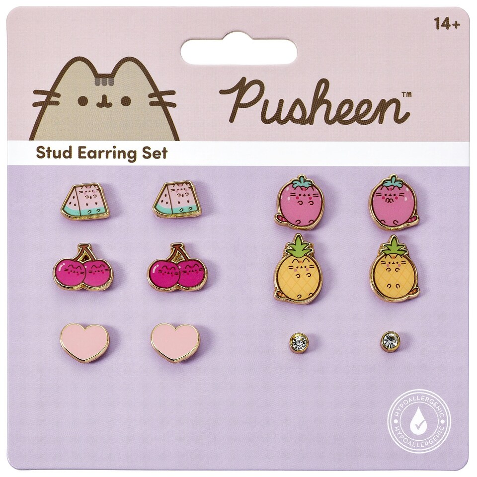 image 1 of Pusheen The Cat Fruits Themed Stud Earring Set