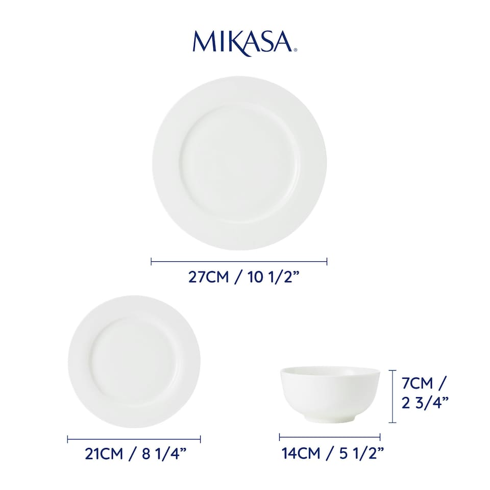 image 1 of Mikasa Dinner Set White Bone China 12 Piece