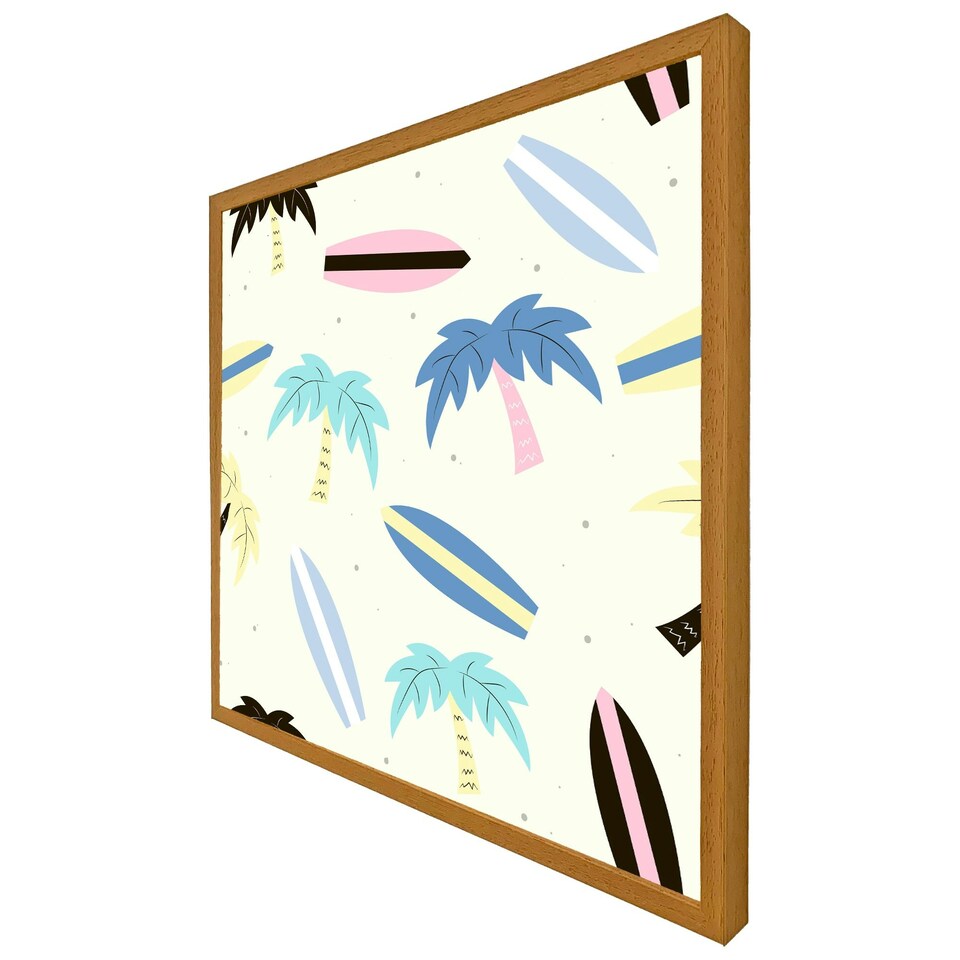 image 1 of Surf boards & palm trees (Picutre Frame) Brown | XL