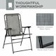 image 5 of Outsunny 2Pcs Outdoor Patio Folding Chairs, Portable Garden Loungers Grey