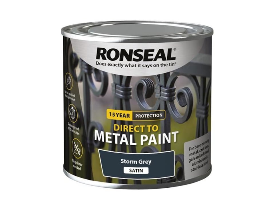 Ronseal - Direct to Metal Paint Storm Grey Satin 250ml